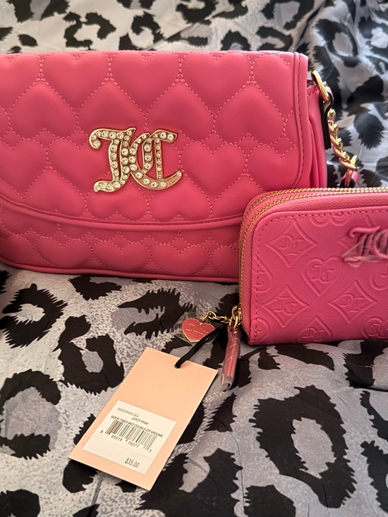 Juicy Couture Handbags - Juicy Couture Pink Heart Handbag with Wallet NWT